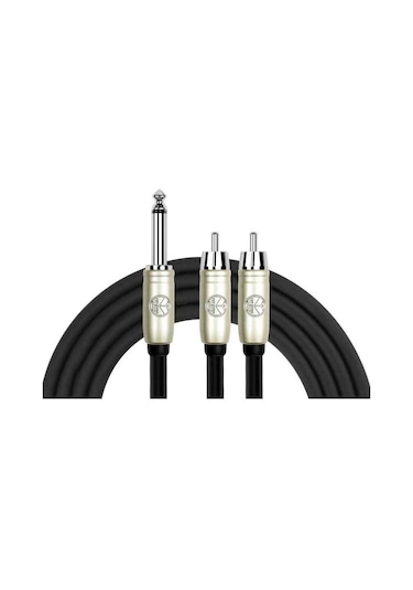 Kirlin 2Mt. Y Kablo 1/4'' Mono Erkek - 2Xrca Erkek