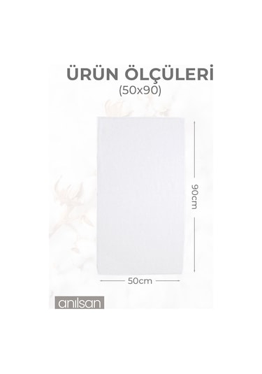 10'lu Beyaz El Havlusu - 50x90 Cm, 225 Gr, %100 Pamuk, Spa Ve Otel Havlusu, Günlük Kullanıma Uygun Beyaz