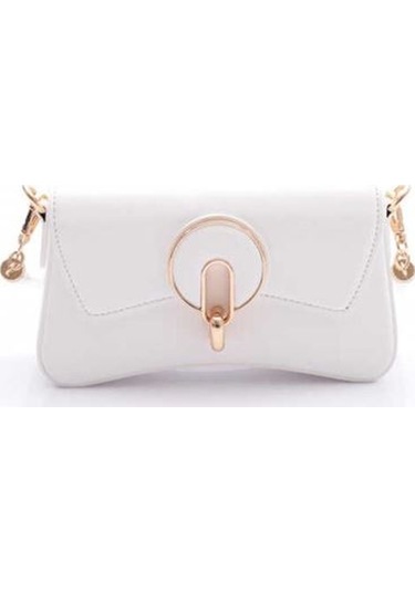 Ççs 17566 Kadın Omuz Askılı El Çantası-beyaz Beyaz