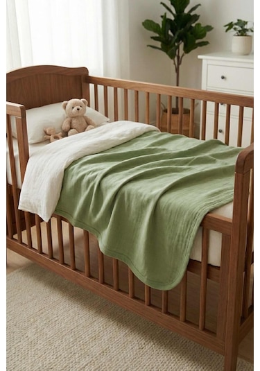 Müslin Blanket Battaniye Yeşil