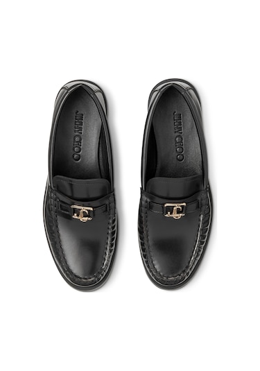 Jimmy Choo Addie Deri Loafer Ayakkabılar Siyah
