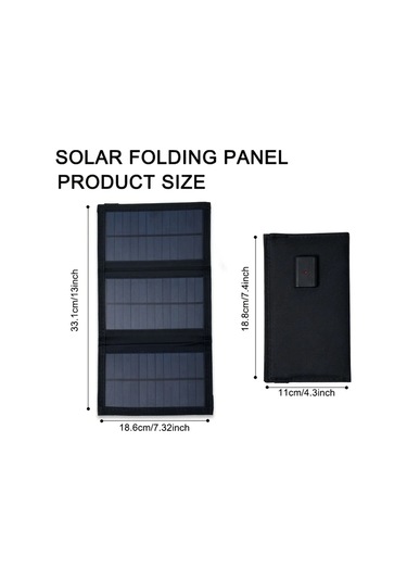 Xuweiwei Weıhaoxı Siyah 3 Katlı Katlanabilir Güneş Paneli Taşınabilir Kamp Aksesuarı Usb Girişli Solar Panel Karavan Kampçılık Piknik İçin