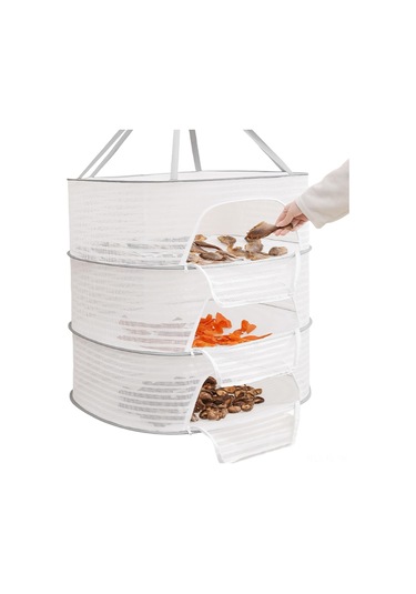 Lemestar 3 Katlı Çok Amaçlı Bitki Kurutma Ağı - Fırça Desenli Çok Katlı Kurutma Ağı