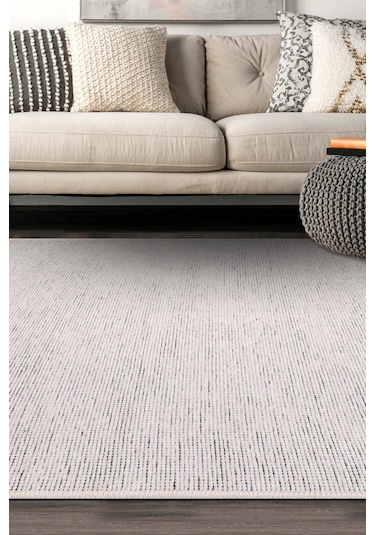 Azra Beyaz Kaymaz Taban Halı – Salon, Çocuk Odası ve Mutfak için Yıkanabilir, Yumuşak Kilim