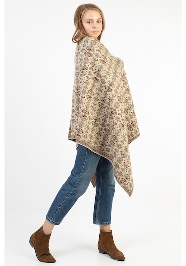 Uludağ Triko Kadın Çiçekli Kilim Desen Şal (500112958)