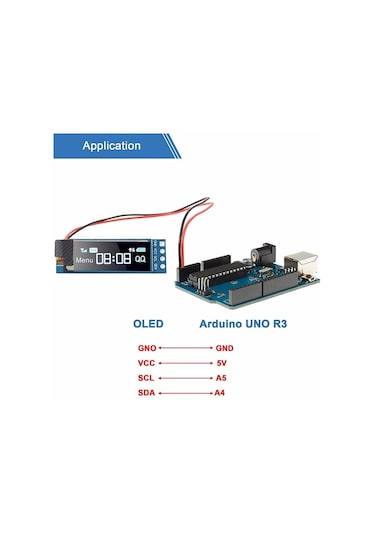 128x32 0.91 İnch Mavi Oled Lcd Ekran Ssd1306