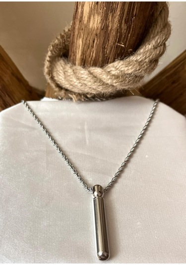 Gns Aksesuar Burgu Çelik Kapağı Açılan Bar Uç Unisex Kolye