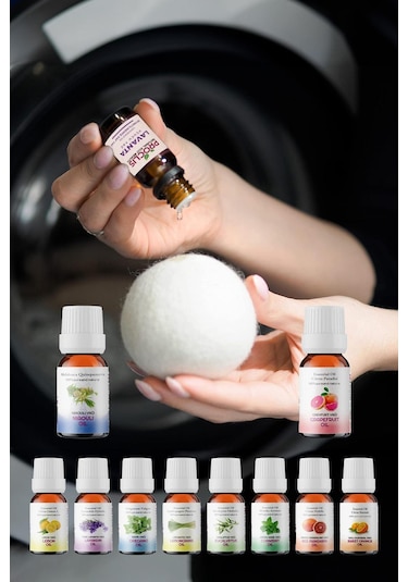 3 Lü Yün Kurutma Topu Doğal Çamaşır Yumuşatıcı - Keçe Kurutma Makinası Topları - Kırışık Önleyici, Tüy Toplayıcı Ve Lavanta Yağ Hediye