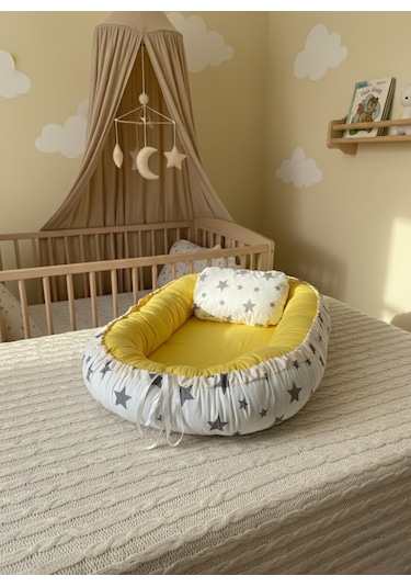 Babynest Yer Yatağı Yıldızlı Sarı Bebeciden