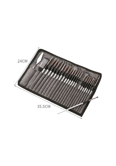 Willowhaven Zhu Tıng 24 Adet Naylon Kıl Boya Fırçası Seti, Suluboya Fırçaları, Bez Çanta, Turuncu Kırmızı Çubuk