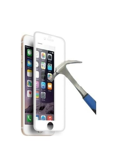 Apple Uyumlu iPhone 6 Ve 6s Tam Kaplayan Kırılmaz Cam Beyaz