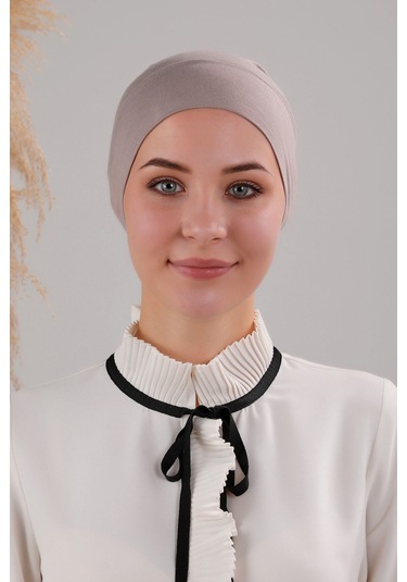 Tesettür Hazır Pratik Geçme Boru Bone Vizon Vizon