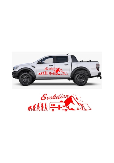 90X24 cm - Evolution Karavan Sticker. Evrim Kamp Karavan Çıkartma