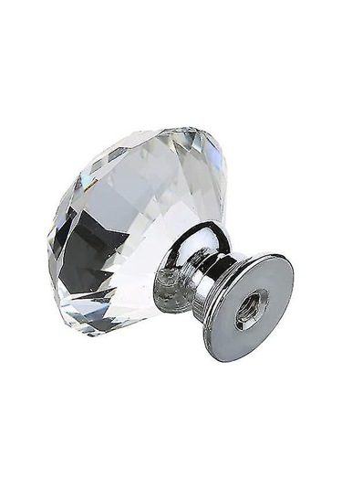 Kristal Kapı Kolları 10 Adet 30mm Şeffaf Cam Kulplu Dolap Çekmecesi