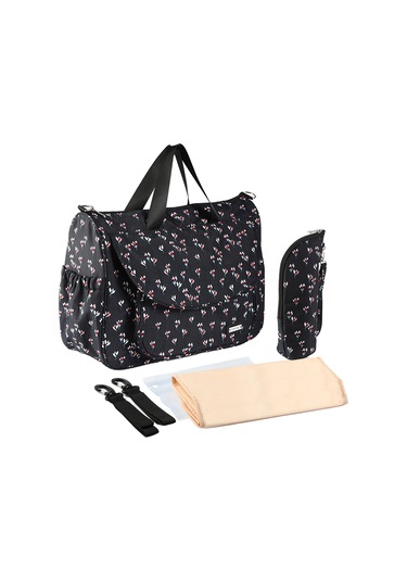 Xindoker Siyah Çok Fonksiyonlu Anne Bebek Çantası - İç Mekan Düzeni, Isı Yalıtımı, Bebek Arabası Bağlama Ve Değişme Pedli 4'ü 1 Torba Siyah