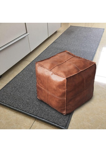 Suntek Magideal Boho Fas Puf Örtüsü Tabure Depolama Kare-kahverengi