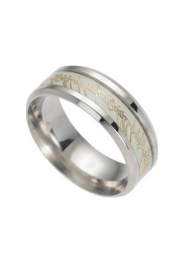 Fastbuy Çok Renkli Boncuklu Altın Kaplama Yüzük, 18 Ayar, 316l Paslanmaz Çelik, Erkek Kadın Takı, 7 Numara, Standart Renk Çok Renkli