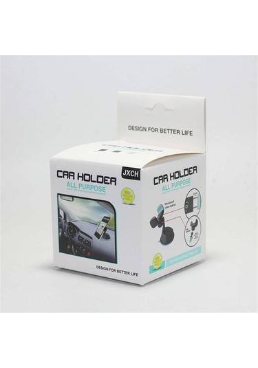 Mufunye 360 Derece Döner Evrensel Telefon Tutucu - Araç Camı, Panel, Havalandırma Ve Masa Üzerinde Kullanım - Tek Elle İşlem - Gri Yeşil Gri