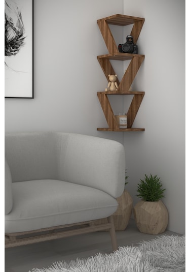 Defne Köşe Raf Duvar Rafı Atlantik Çam