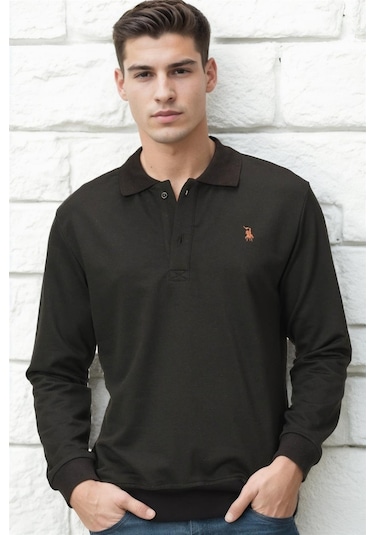 V4007 Dewberry Erkek Sweatshırt-düz Siyah Düz Siyah