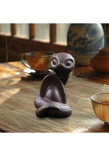 Suntek Çay Evcil Hayvan Dekoratif Ev Dekoru Yılan Heykeli Mor