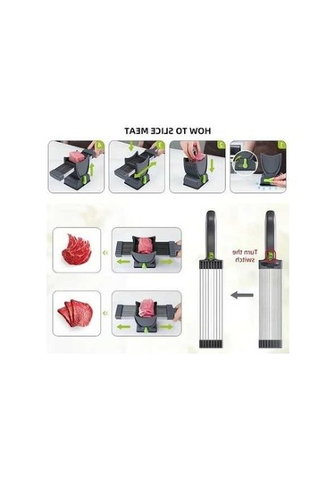 Trendooze Manuel Ayarlı Gaojunshop01 Gri Paslanmaz Çelik Doğrayıcı Mutfak Aleti Pratik Et Sebze Emme Başlıklı Gri