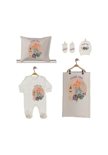 Pia Baby Gl 1930-02 İsme Özel Beşli Tulum Set Krem