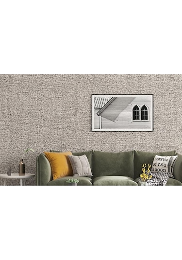 50x280 Cm 1,4m2 Keten Grisi Kendinden Yapışkanlı Duvar Kağıdı Dokulu Esnek Silinebilir