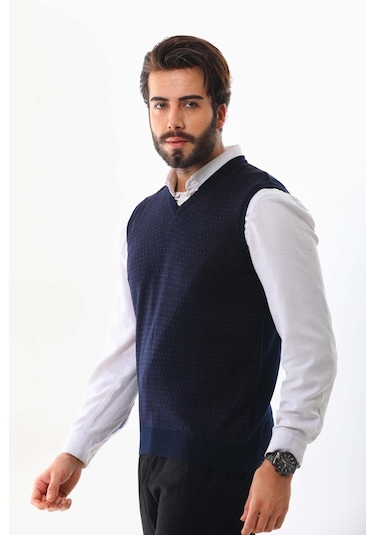 Pelikan Erkek V Yaka Yün Süveter 4p10 Lacivert