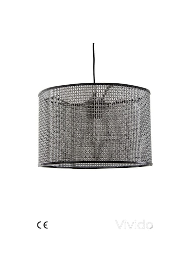 Wicker Siyah-beyaz Hasır Sarkıt Avize 38cm Siyah