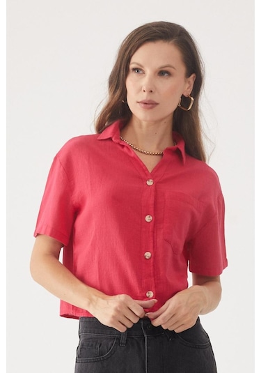 Kadın Fuşya Gömlek Fuşya