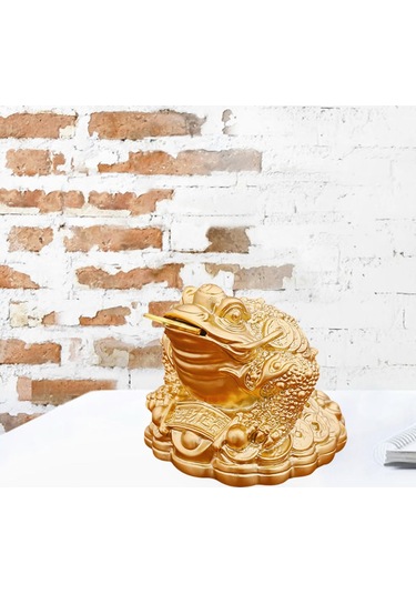 Suntek Para Kurbağa Heykeli Feng Shui Dekor Masaüstü Süsleme İsteğe Bağlı