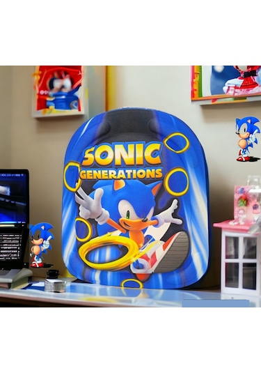 Sonic 3d Kabartmalı Anaokulu Kreş Ve Günlük Kullanım Çantası