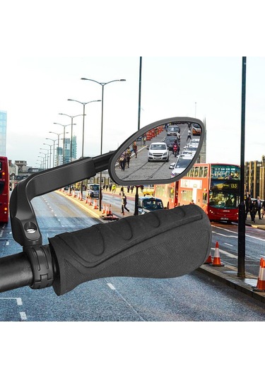 Teleskopik Bisiklet Arka Düz Aynası 360 Derece Dönebilir Bisiklet Gidon Yan Arka Görüş Aynası Mtb Yol Bisikleti İçin