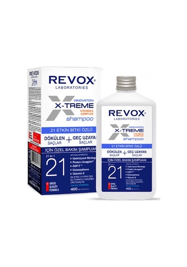 Revox X-treme Dökülen Saçlar için 21 Etkin Bitki Özlü Şampuan 400 ML