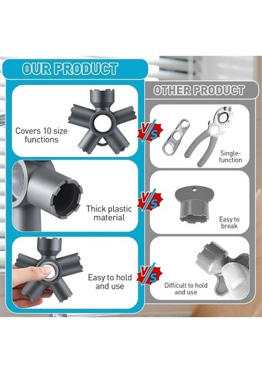 Tongxida 10 Renk Bosphorus Musluk Havalandırıcı Çıkarma Anahtarı Aleti Siyah Gri Çok Renkli