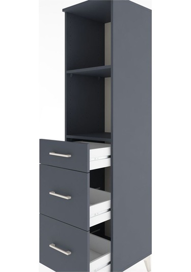 Hyperion Dolap 2 Raflı 3 Çekmeceli 44x44x182 Antrasit-antrasit Antrasit