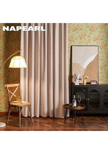 Mavi 1 Adet Napearl Düz Renk Taklit Keten Pencere Tül Oturma Odası Perdesi Sırf Perde Mutfak Kapı Yatak Odası Perdesi W100cm X L130cm