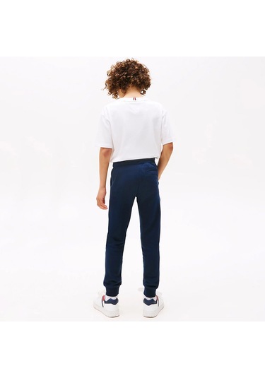 Tommy Hilfiger Cuffed Leg Logo Çocuk Siyah Eşofman Altı Kb0kb09559 Siyah