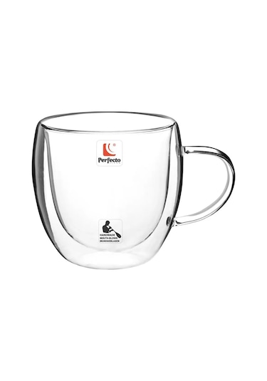 Perfecto Lınea Çift Tabanlı Cam Kahve Ve Çay Kupası 250 Ml 197210973 Beyaz