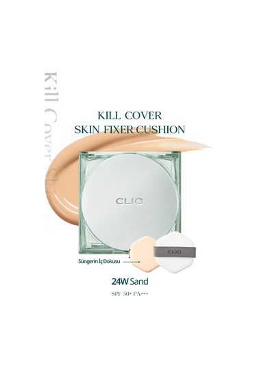Clio Kill Cover Skin Fixer Cushion SPF50+ 24W Sand