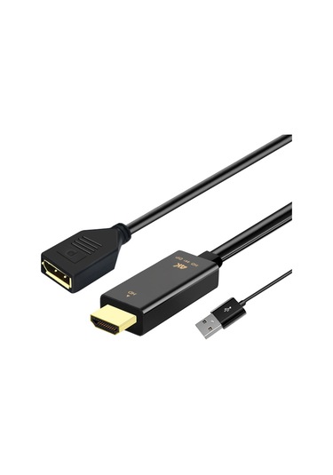 Sones H146 Hdmı Erkek + Usb 2.0 Erkek - Displayport Dişi Adaptör Kablosu, Uzunluk: 25 Cm