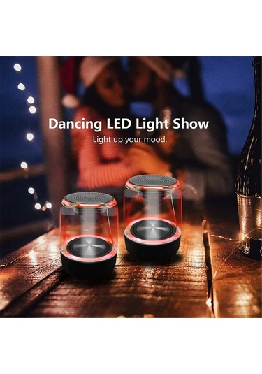 Singree Kablosuz Bluetooth Hoparlör - 7 Renkli Led Işık, Tws Stereo Ses, Taşınabilir, 8 Saat Çalma Süresi