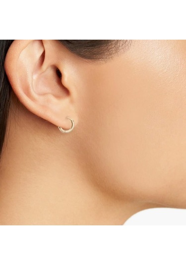 8 Mm Cerrahi Çelik Halka Küpe Gümüş Renkli Gri