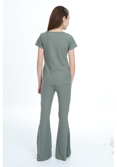 Toontoy Kız Çocuk Storie Nakışlı Eşofman Takım Haki