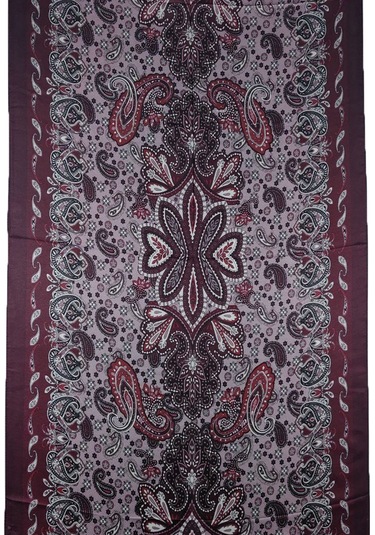 Enba Etnik Desenli Soft Pamuklu Şal 75x190 Cm Bordo