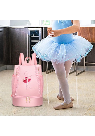 Suntek Bale Çantası Spor Yüzme Seyahat Jimnastik Için Sevimli Nakış Pembe