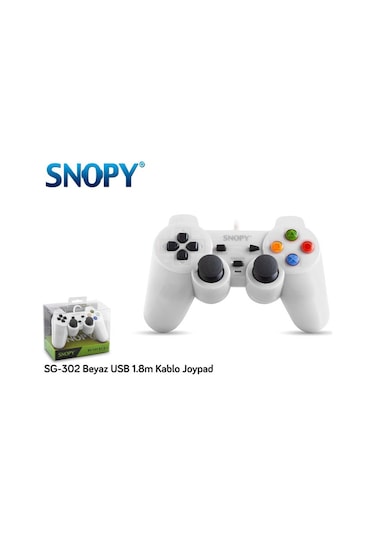 Snopy Sg-302 Beyaz Usb 1.8M Kablo Joypad