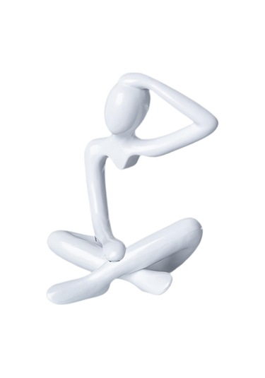 Suntek Düşünür Soyut Heykel Koleksiyonu Masa Kitaplık Beyaz