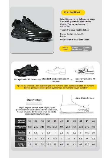 Uçan Dokuma Düğmeli Delinmeye Dayanıklı İş Ayakkabıları Siyah